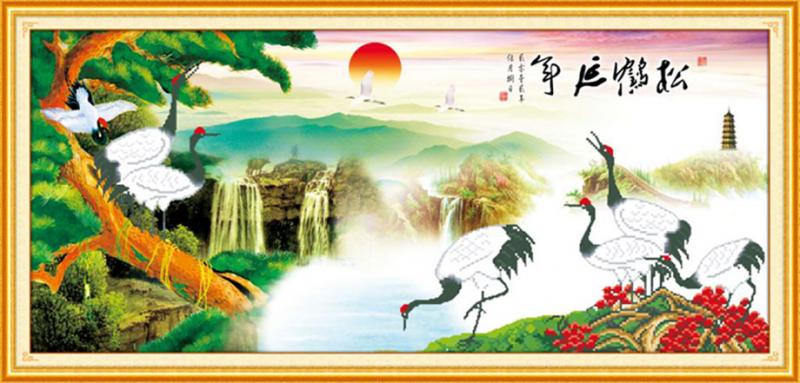 Tranh Thêu Chữ Thập 3D Đêm Giao Thừa Vui Vẻ