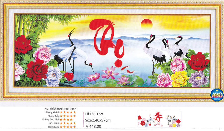 Tranh Đính Đá ABC 3D Bạch Hạt Trường Thọ