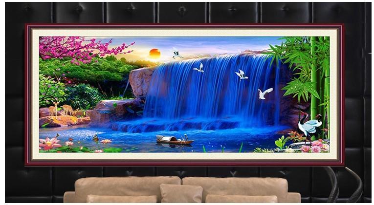 Tranh Thêu Chữ Thập Cảnh Chuyển Vận May, KT Nhỏ