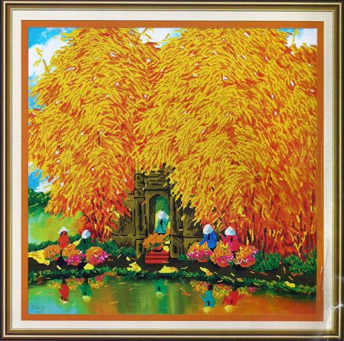 Tranh Thêu Chữ Thập Cảnh Đẹp Mùa Thu1