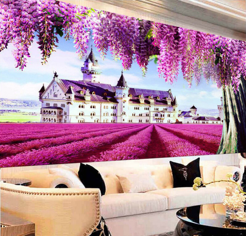 Tranh Đính Đá ABC 3D Castle Lavender