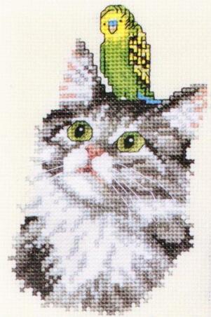 Cat with Parrot