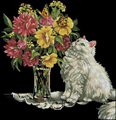 Cats and flowers