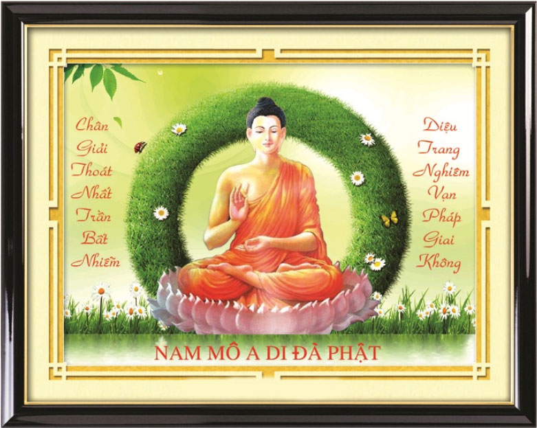 Tranh Thêu Chữ Thập 3D Chân Giải Thoát Nhất Trần Bất Nhiễm