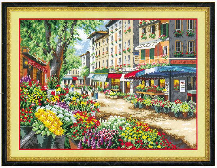 Tranh Thêu Chữ Thập Chợ Hoa Paris