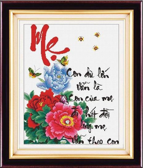 Tranh Thêu Chữ Thập Con Dù Lớn Vẫn Là Con Của Mẹ, Đi Hết Đời Lòng Mẹ Vẫn Theo Con
