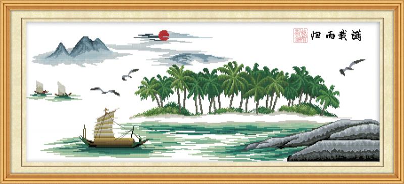 Tranh Thêu Chữ Thập Đảo Thiên Đường