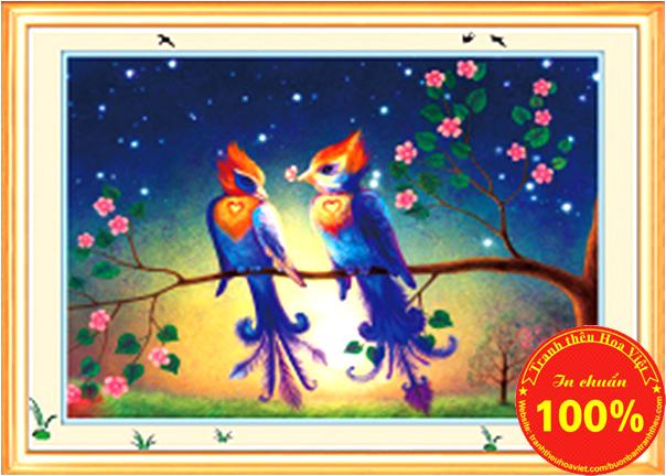 Tranh Thêu Chữ Thập Đôi Chim