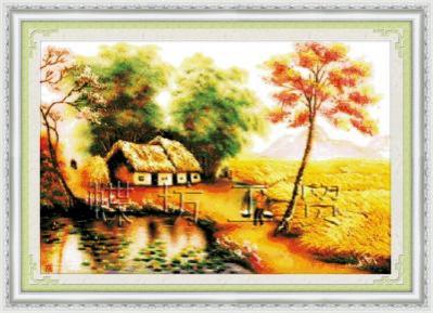 Tranh Thêu Chữ Thập Đồng Lúa Chín Vàng