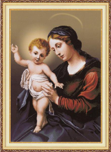 Tranh Thêu Chữ Thập Đức Mẹ Maria Bồng Chúa