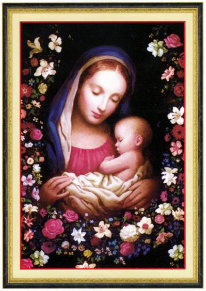 Tranh Thêu Chữ Thập 3D Đức Mẹ Maria Bồng Chúa