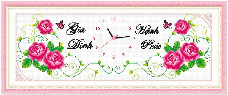 Gia Đình Hạnh Phúc (Tranh thêu chữ thập)