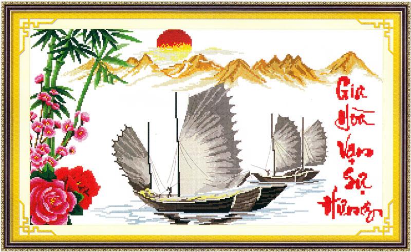 Tranh Thêu Chữ Thập Gia Hòa Vạn Sự Hưng