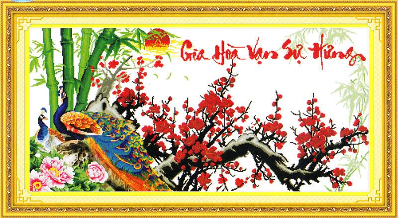 Tranh Thêu Chữ Thập Gia Hòa Vạn Sự Hưng