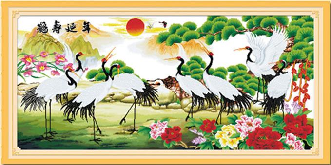 Tranh Thêu Chữ Thập Giàu Sang May Mắn