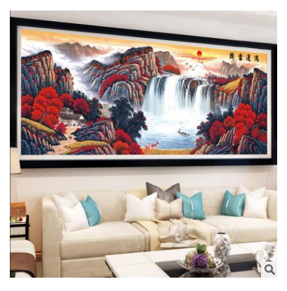 Tranh Thêu Chữ Thập (Chỉ Lụa) Núi Non Hùng Vĩ