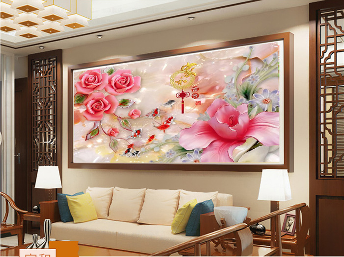 HÀNG Oder ( đặt cọc 50% )Tranh thêu chữ thập chưa thêu HOA HỒNG LÃNG MẠN
