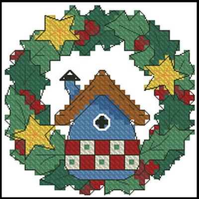 Holiday Treats Birdhouse Wreath