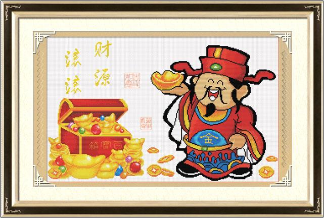 Tranh Thêu Chữ Thập Kho Báu Đầy Của Cải