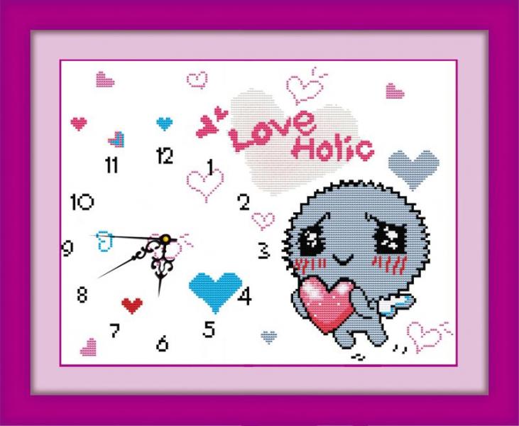 Tranh Thêu Chữ Thập 3D Đồng Hồ Love Holic
