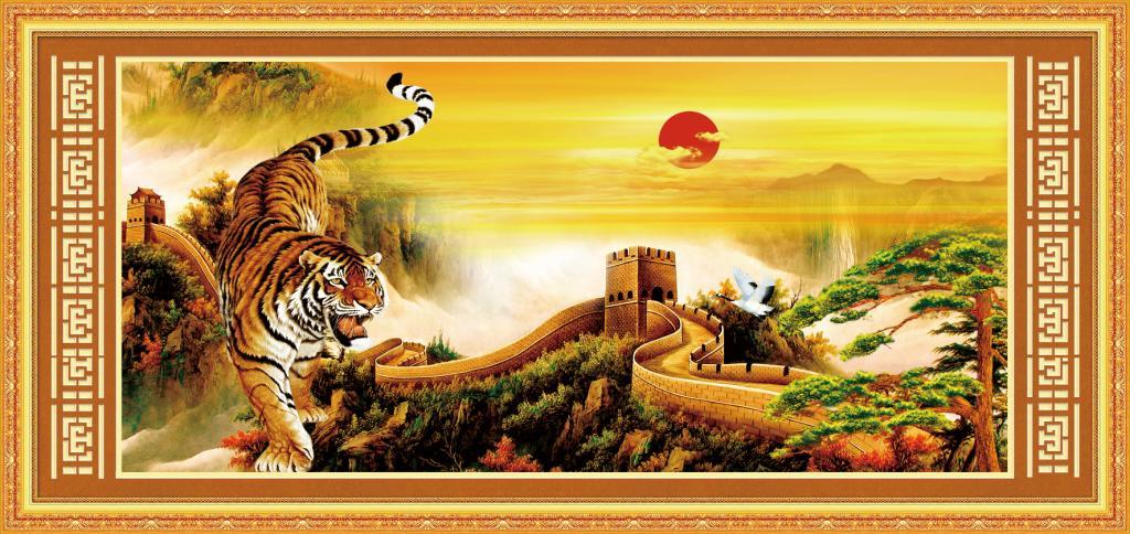 Tranh Thêu Chữ Thập 3D Mãnh Hổ Hùng Vĩ