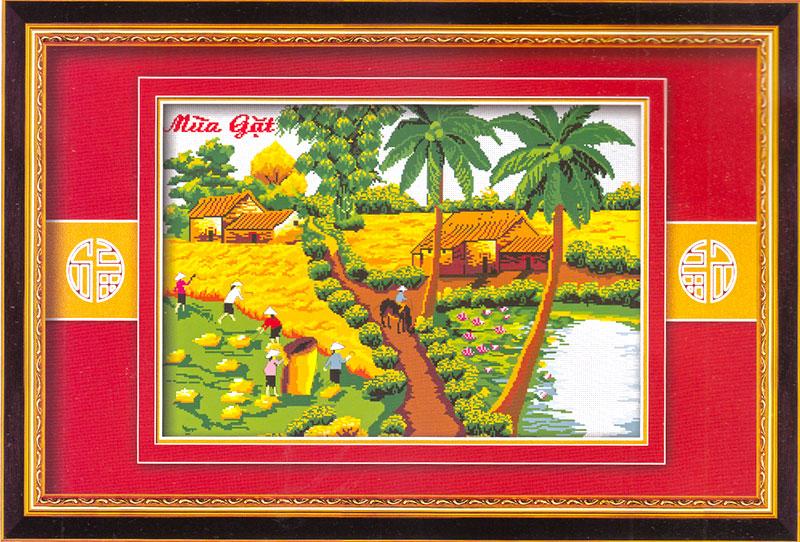 Tranh Thêu Chữ Thập Mùa Gặt
