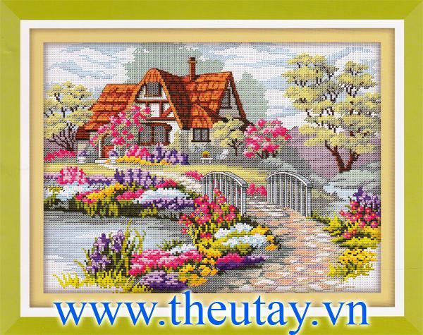 Tranh Thêu Chữ Thập Ngôi Nhà Mộng Mơ