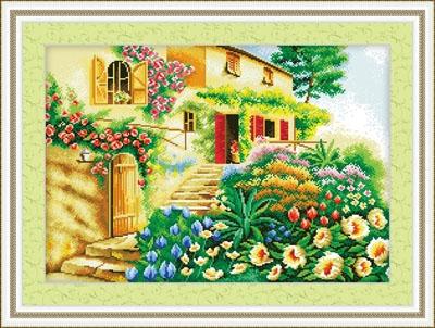 Tranh Thêu Chữ ThậpNgôi Nhà Trên Đồi