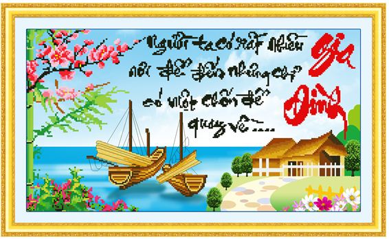 Tranh Thêu Chữ Thập Người Ta Có Rất Nhiều Nơi Để Đến Nhưng Chỉ Có Một Nơi Để Quay Về