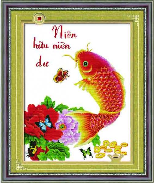 Tranh Thêu Chữ Thập Niên Niên Hữu Dư