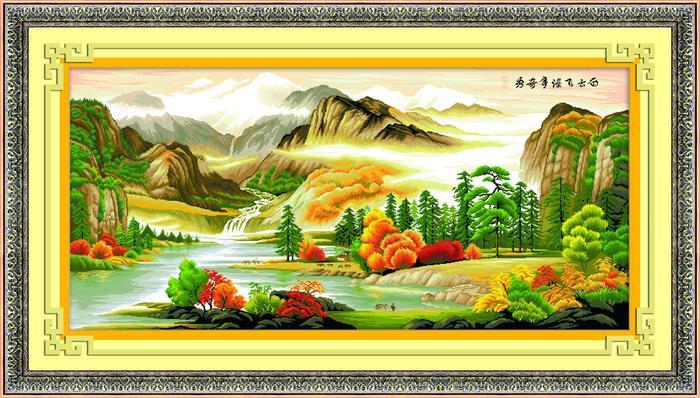 Tranh Thêu Chữ Thập Non Nước Diễm Lệ