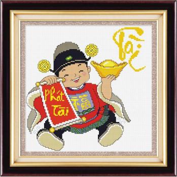 Tranh Thêu Chữ Thập Phát Tài