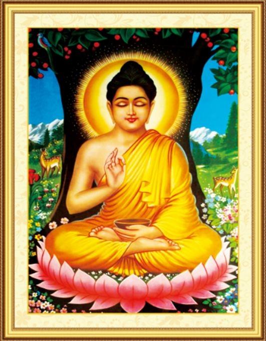 Tranh Thêu Chữ Thập 3D Phật Tổ Dưới Cội Bồ Đề