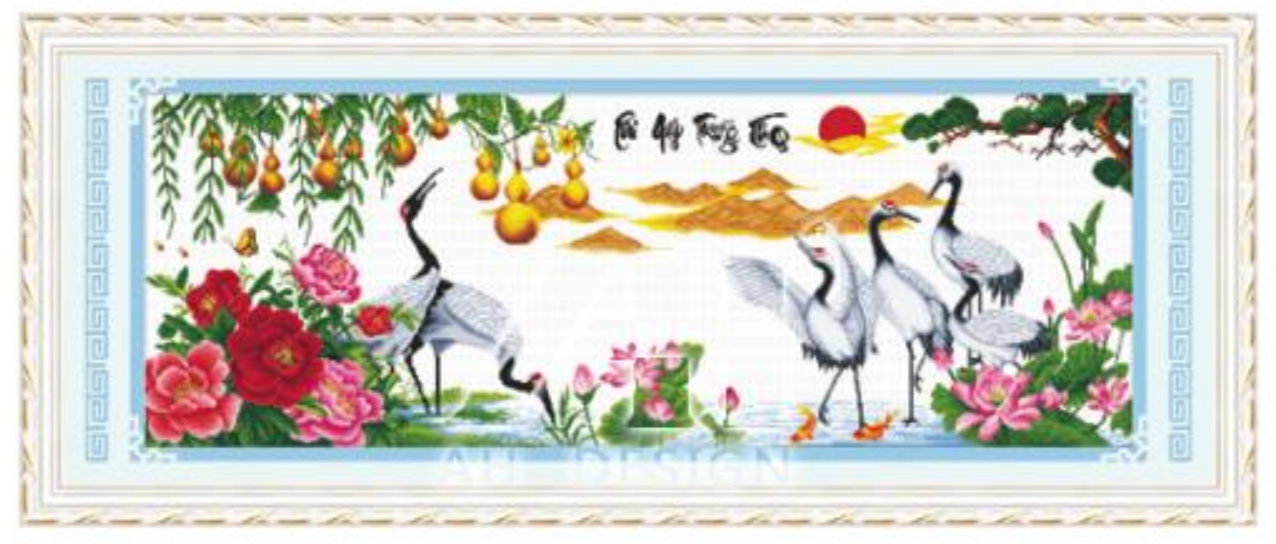 Tranh Thêu Chữ Thập Phú Quý Trường Thọ