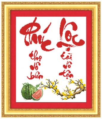 Tranh Thêu Chữ Thập Phúc-Lộc