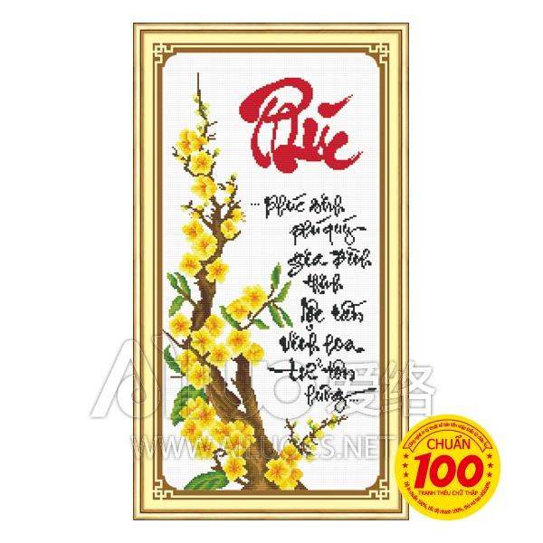 Tranh Thêu Chữ Thập Phúc Sinh Phú Quý Gia Đình Thịnh
