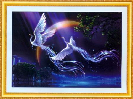 Tranh Thêu Chữ Thập Phượng Hoàng Phi Vũ