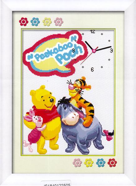 Tranh Thêu Chữ Thập Đồng Hồ Pooh And Friends Clock