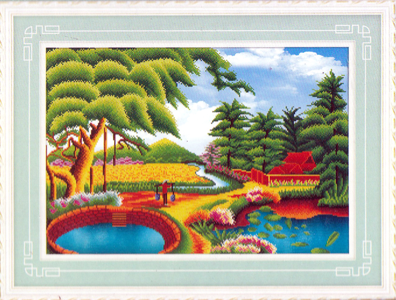 Tranh Đính Đá ABC 3D Quê Hương Thanh Bình