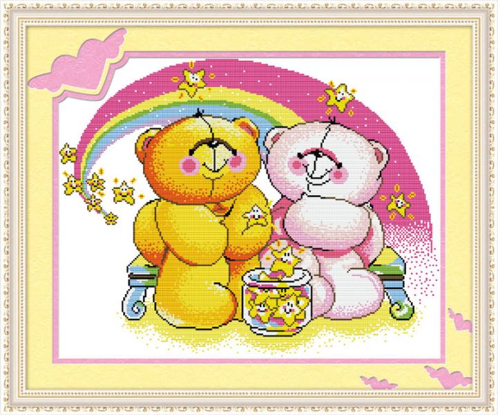 Tranh Thêu Chữ Thập Romantic Bear