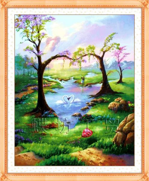 Tranh Thêu Chữ Thập Rừng Tình Yêu