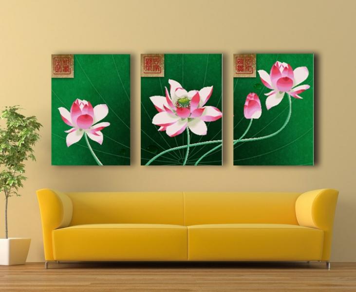 Tranh Thêu Chữ Thập 3D Sen Nở Thanh Thoát