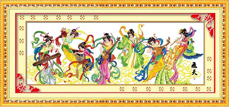Tranh Thêu Chữ Thập Bảy Nàng Tiên
