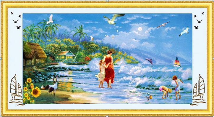 Tranh Thêu Chữ Thập Thiên Đường Chốn Nhân Gian