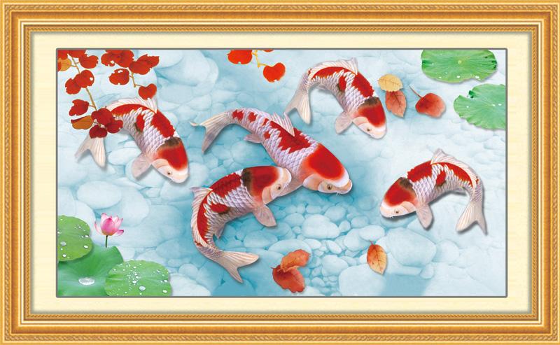 Tranh Thêu Chữ Thập 3D Tiền Bạc Dồi Dào