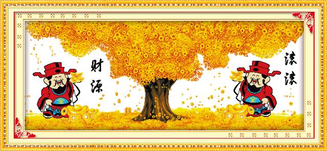 Tranh Thêu Chữ Thập Cây Kim Tiền
