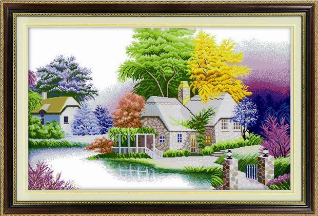 Tranh Thêu Chữ Thập Tiêu Diêu Tự Tại