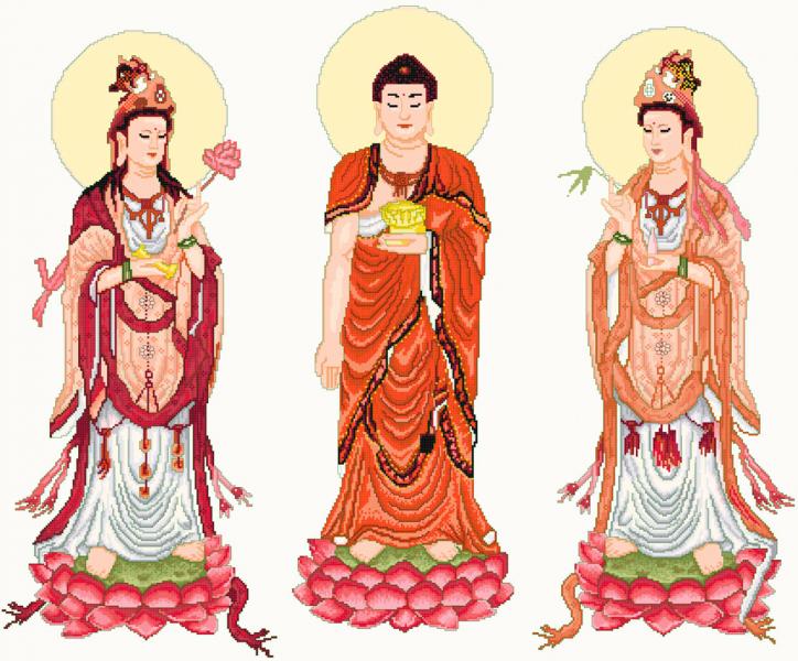 Tranh Đá Tây Phương Tam Phật