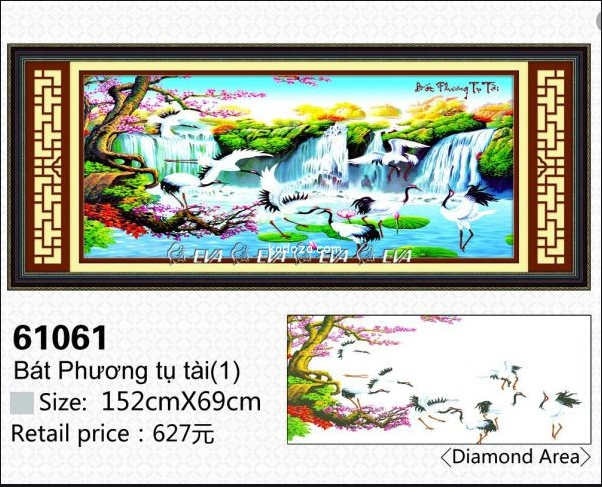 Tranh Đính Đá ABC 3D Bát Phương Tụ Tài