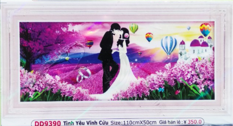 Tranh Đính Đá ABC 3D Đám Cưới Lãng Mạn